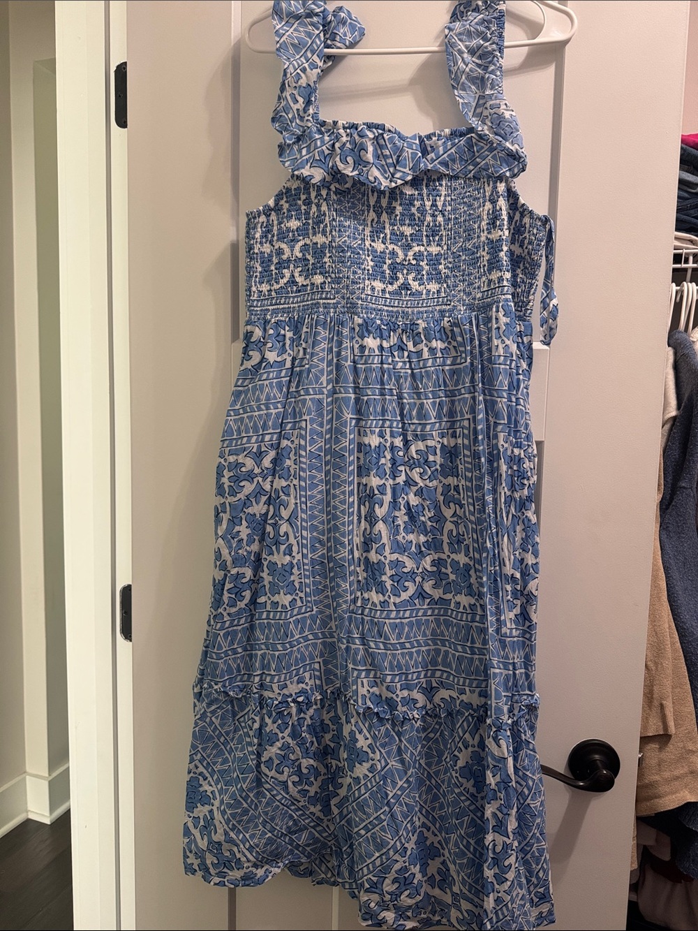 Vineyard Vines Blue and White Floral Smocked Sundress